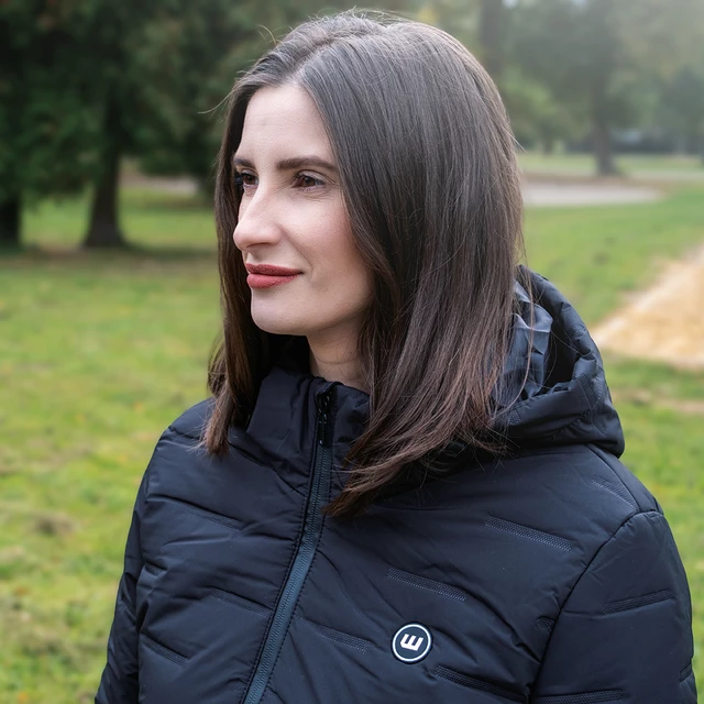 Női fűthető kabát W-TEC HEATborg Lady,  integrált fűtéssel, karbonszálas fűtés, 7 zóna, 3 fokozatban állitható, súly 880g - fekete
