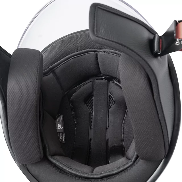 Nyitott bukósisak W-TEC Baraldo Menta, kis hátsó spoiler, minimalista kialakítás, ECE 22.06 homologizáció