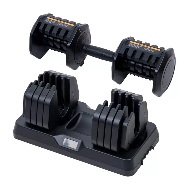 Állítható egykezes súlyzó inSPORTline DuraBell® 5-41 kg, gyors és egyszerű terhelésbeállító rendszer, kompakt, csúszásmentes fogantyú