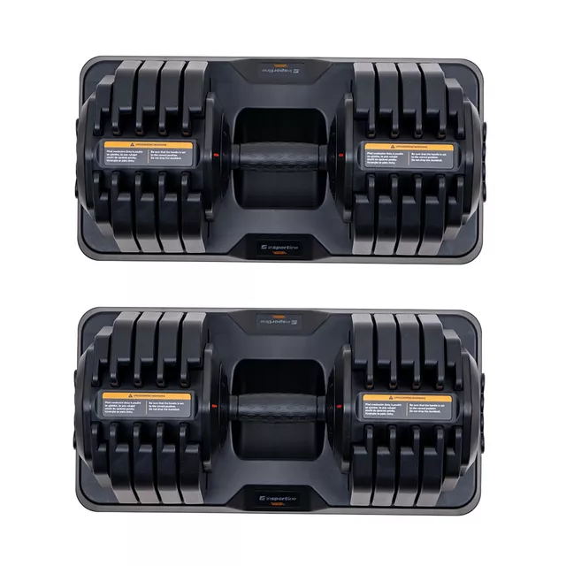 Állítható egykezes súlyzó szett inSPORTline DuraBell® 5-41 kg, gyors és egyszerű terhelésbeállító rendszer, kompakt, csúszásmentes fogantyú