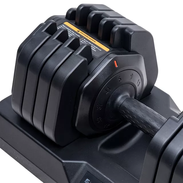 Állítható egykezes súlyzó inSPORTline DuraBell® 5-41 kg, gyors és egyszerű terhelésbeállító rendszer, kompakt, csúszásmentes fogantyú