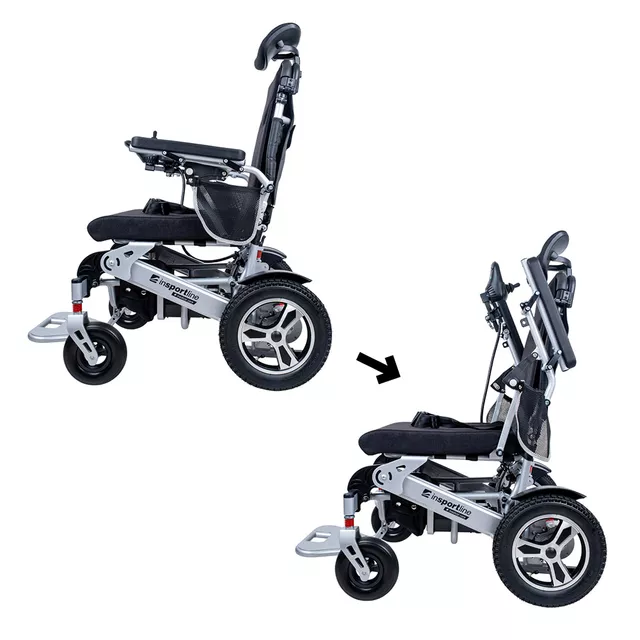 Elektromos kerekesszék inSPORTline Hawkie Evo II állítható háttámlával 700W, joystick, állítható háttámla, összecsukható kialakítás