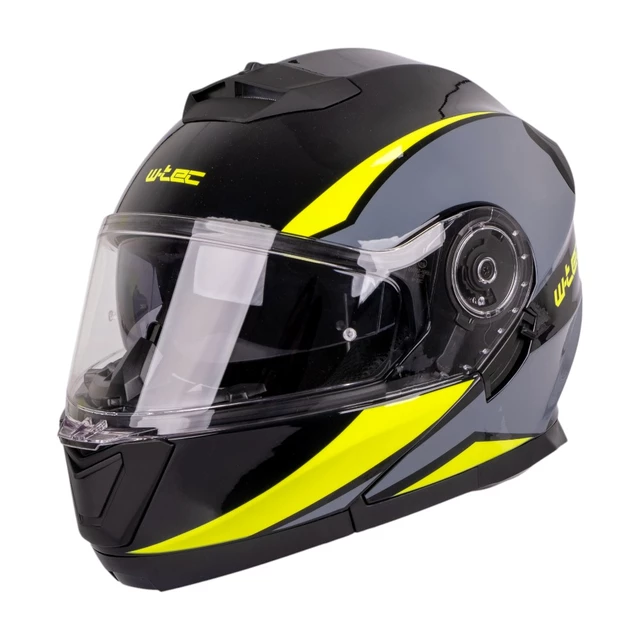 Flip-up bukósisak W-TEC Banelmeda - szürke-fekete-fluo sárga