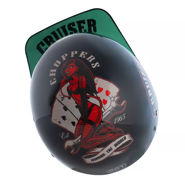 Retro nyitott sisak W-TEC Skarim, kivehető belső bélés, eredeti formatervezés napellenzővel, állpánt, DOT FMVSS 218 számú tanúsítás