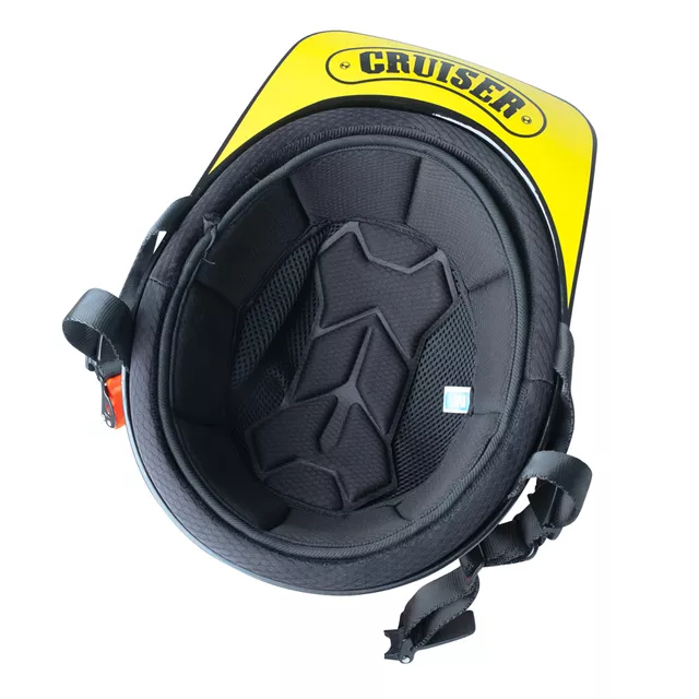 Retro nyitott sisak W-TEC Skarim, kivehető belső bélés, eredeti formatervezés napellenzővel, állpánt, DOT FMVSS 218 számú tanúsítás