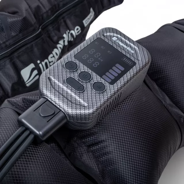 Kompressziós masszázsnadrág inSPORTline Compflex, vezeték nélküli használat, intuitív vezérlőgomb, beépített újratölthető akkumulátor