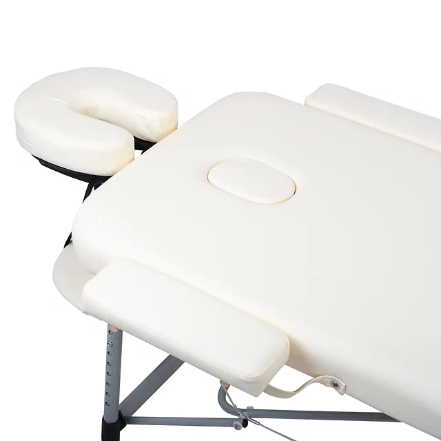 Masszázságy inSPORTline Morrani 186x60x62,5-85,5 cm 2 részes alumínium, olaj- és vízálló műbőr, állítható fejtámla, levehető kartámaszok - fekete