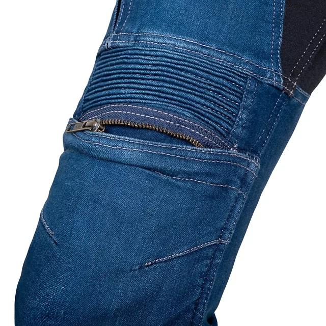 Női motoros farmer W-TEC Biterilla Eva Lady, övhurok, mosógépben mosható, kivehető térd- és csípőprotektorok, aramid megerősítés - fekete