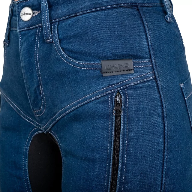 Női motoros farmer W-TEC Biterilla Eva Lady, övhurok, mosógépben mosható, kivehető térd- és csípőprotektorok, aramid megerősítés - fekete