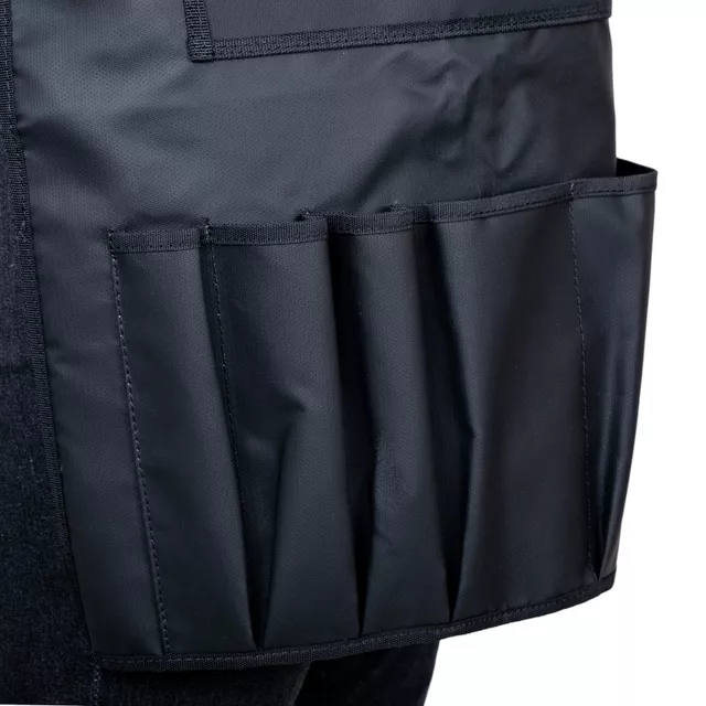 Hőálló grillsütő kötény inSPORTline Aphares 73 x 65 cm, műanyag csat, fémszemek, állítható pántok