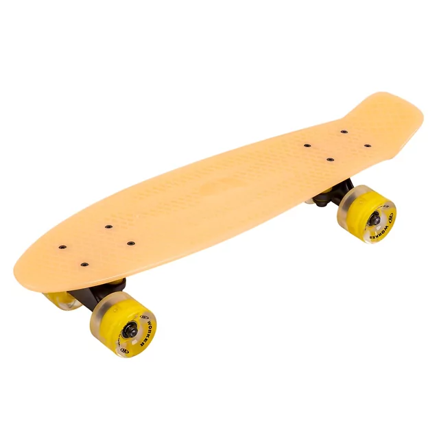 Megvilágított penny board WORKER Solosy C1 22", LED-ekkel ellátott kerekek, csúszásgátló rács a tábla tetején, sötétben világító anyag