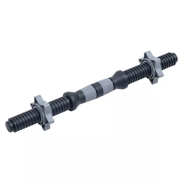 Egykezes súlyzórúd inSPORTline Plafor 41cm/30mm műanyag, menetes, szorítókkal, csúszásmentes fogantyú