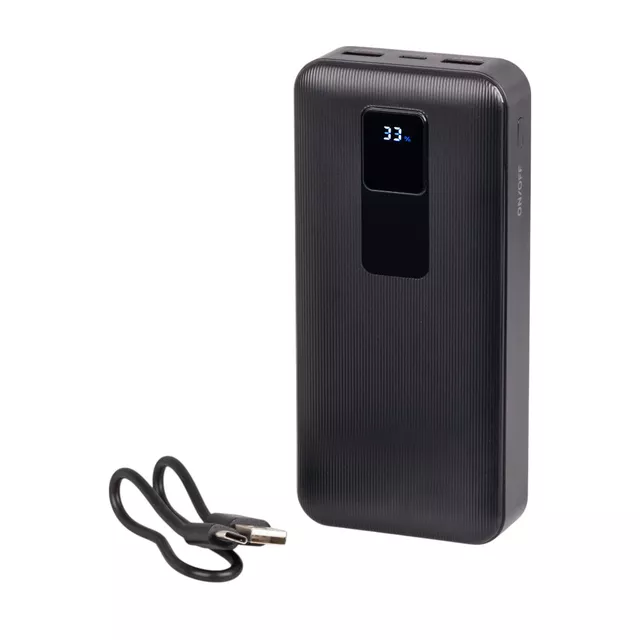 Powerbank inSPORTline PowerTwenty 20000 mAh, 2x USB A, 1x USB C, LED kijelző,  410 g, gyorstöltés