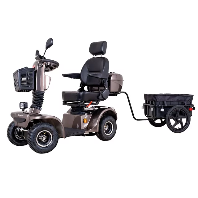 Elektromos kerekesszékes utánfutó inSPORTline Thodor, levehető szállítódoboz, 16"-os kerekek, masszív konstrukció