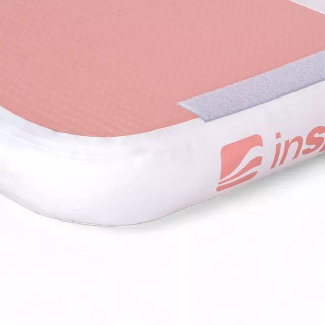 Airtrack inSPORTline Airstunt 300x100x10 cm korallszínű rózsaszín, hordozótáska, feltekerhető, 9,5 kg, Drop Stitch technológia