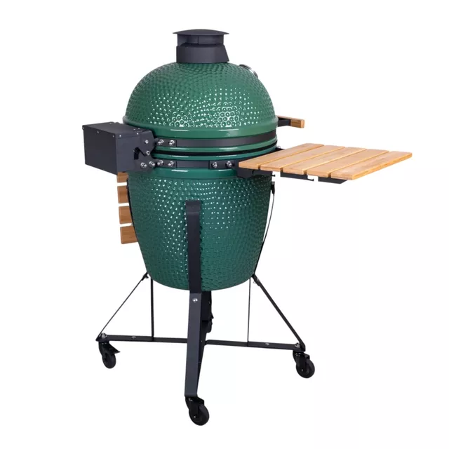 Kerámia kamado grill inSPORTline Pasionato 20" faszenes, kerámia, 120cm magas, BBQ grill, hőmérő, bomba izek, alacsony szénfogyasztás, kamado grill
