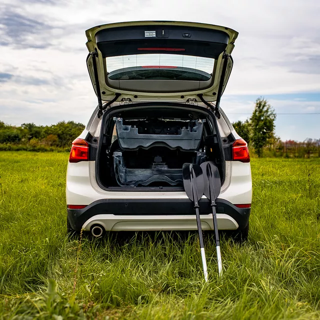 Összecsukható pedálos kajak inSPORTline Rhoner Desert Camo, tárolórekesz, 38 kg, lehajtható ülés, egyszerű kormányvezérlés, horgászbottartó