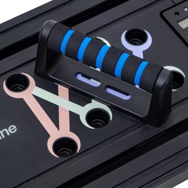 Multifunkcionális fekvőtámasz és pilates pad inSPORTline Pushap Zen, digitális számláló, csúszásmentes habszivacs fogantyúk, fémkarabiner