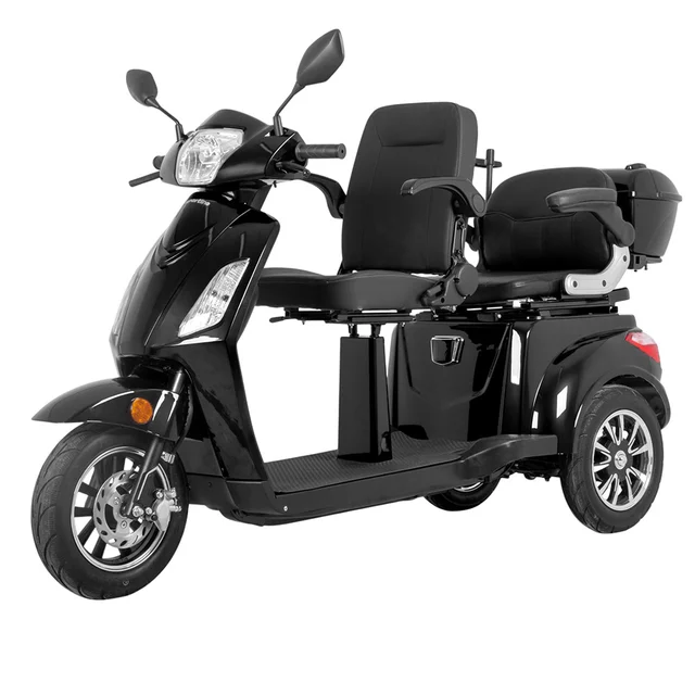 Kétszemélyes háromkerekű elektromos robogó inSPORTline Zorica Duo - fekete - fekete