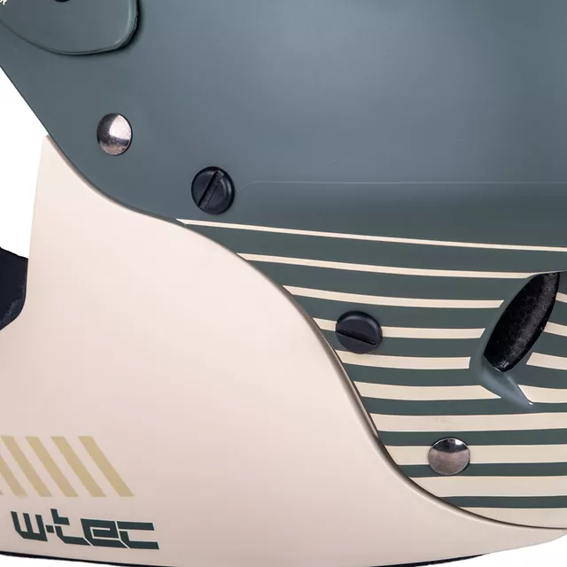 Downhill bukósisak W-TEC Campanero Coast Forest, levehető napellenző, állpántos rögzítés, 17 egyenletesen elosztott szellőzőnyílás