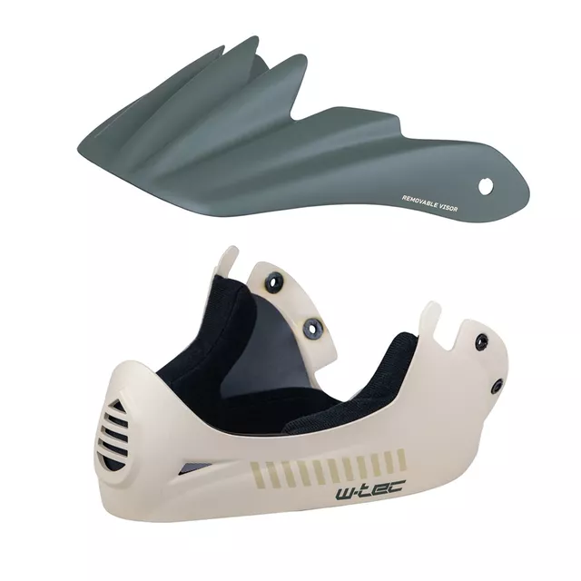 Downhill bukósisak W-TEC Campanero Coast Forest, levehető napellenző, állpántos rögzítés, 17 egyenletesen elosztott szellőzőnyílás