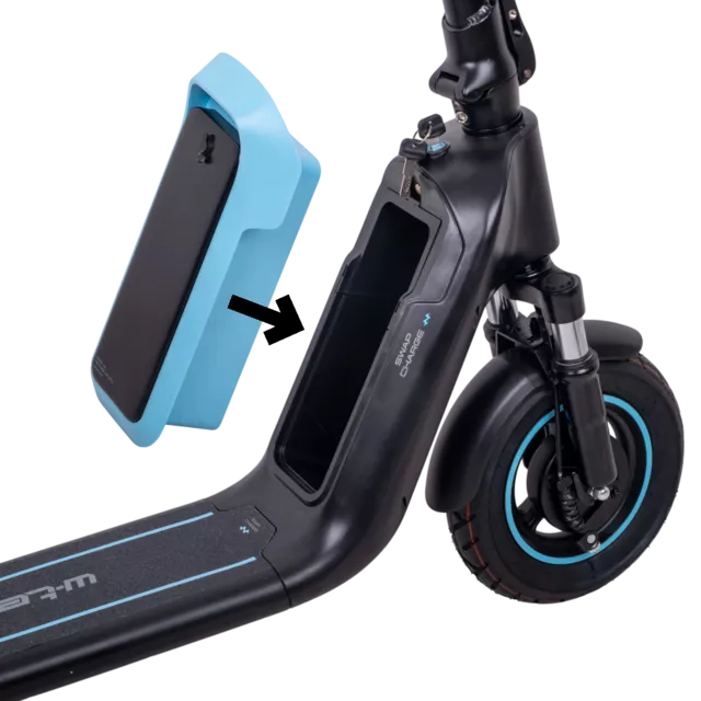 Elektromos roller kivehető akkumulátorral W-TEC SwapCharge 500W 10", alumínium ötvözet váz, 25 km/h,  38 km hatótáv, tárcsafék, állvány - piros