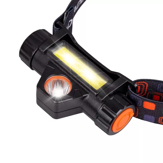 LED fejlámpa inSPORTline Lumeria, rugalmas pánt, kompakt, MicroUSB, 300 lumen