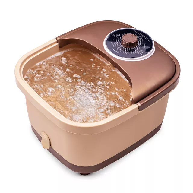 Talpmasszázs fürdő inSPORTline Kubispa EVO, 10 masszázsgörgő, fűtés akár 42°C-ig, piros fény, levehető fedél, leeresztő szelep, fürdősótartály