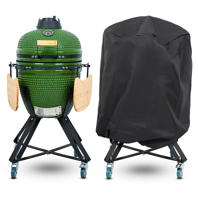 Kerámia kamado grill inSPORTline Pyrexo 18", kerámia belső héj, tartós hőteljesítmény, beépített hőmérő, hatékony szén-fogyasztás