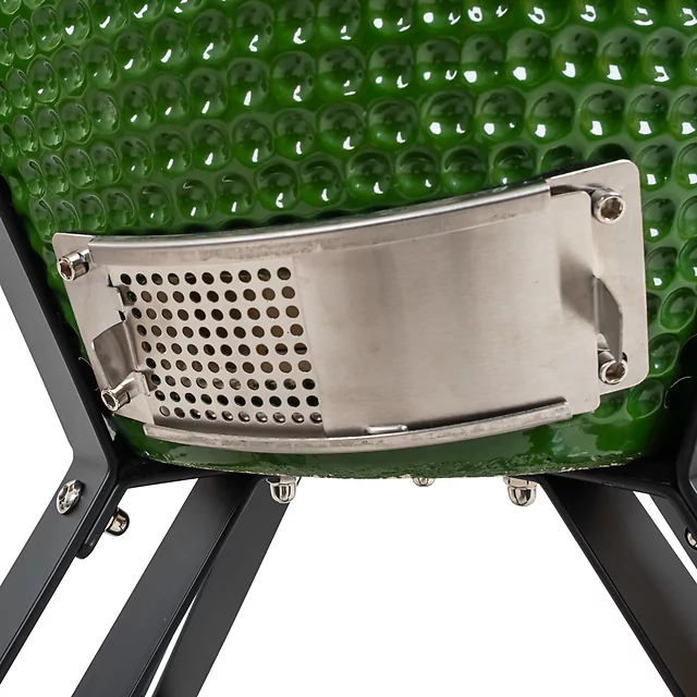 Kerámia kamado grill inSPORTline Pyrexo 18", kerámia belső héj, tartós hőteljesítmény, beépített hőmérő, hatékony szén-fogyasztás