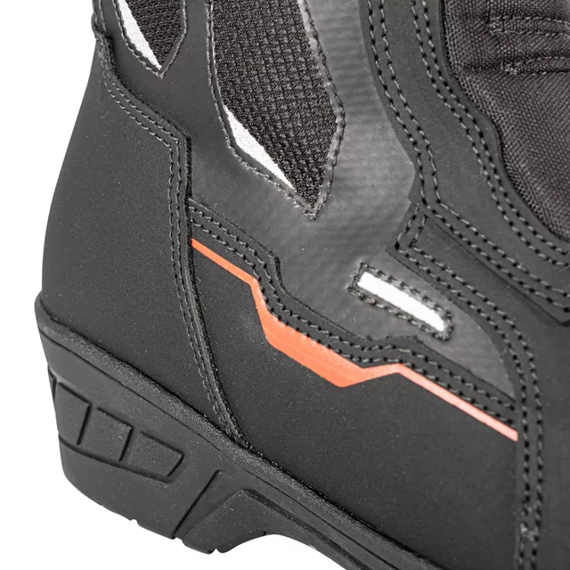 Női motoros csizma W-TEC Moanna, vízálló membrán, oldalsó szellőzőpanelek, megerősítések, bokavédelem, fényvisszaverő elemek, csúszásgátló talp