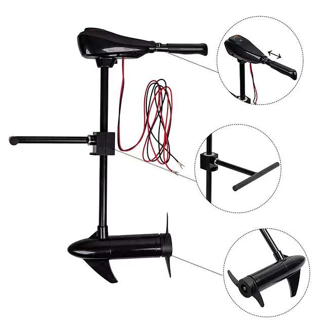 Hajómotor inSPORTline A1001 46lb/492W/12V, csendes működés, kétlapátos légcsavar, teleszkópos fogantyú, rögzítés állítható merülési magassággal
