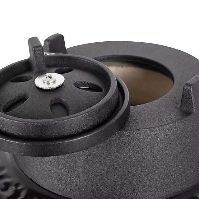 Kerámia kamado grill inSPORTline Pyrexo 24", kerámia belső héj, tartós hőteljesítmény, beépített hőmérő, hatékony szén-fogyasztás