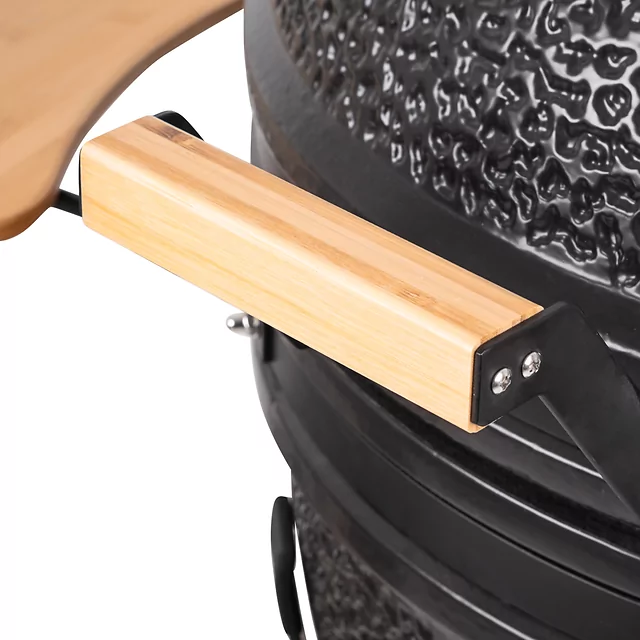 Kerámia kamado grill inSPORTline Pyrexo 24", kerámia belső héj, tartós hőteljesítmény, beépített hőmérő, hatékony szén-fogyasztás