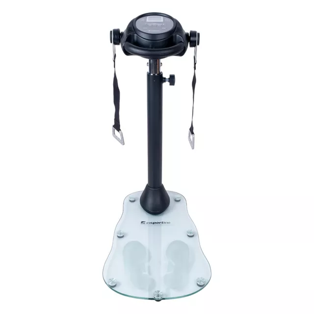 Rezgő masszázs öv inSPORTline TrimBelt, 20 fokozatú rezgésbeállítás, 9 masszázsprogram, 4 féle masszázs öv, üveg talapzat, csúszásmentes lábak