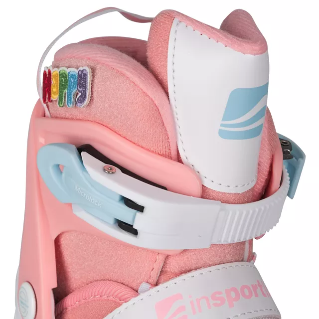 Állítható görkorcsolya inSPORTline Labelo, Comfort Fit és Safety Ankle technológia, kombinált rögzítési rendszer,  állítható vázméret, PU gumi