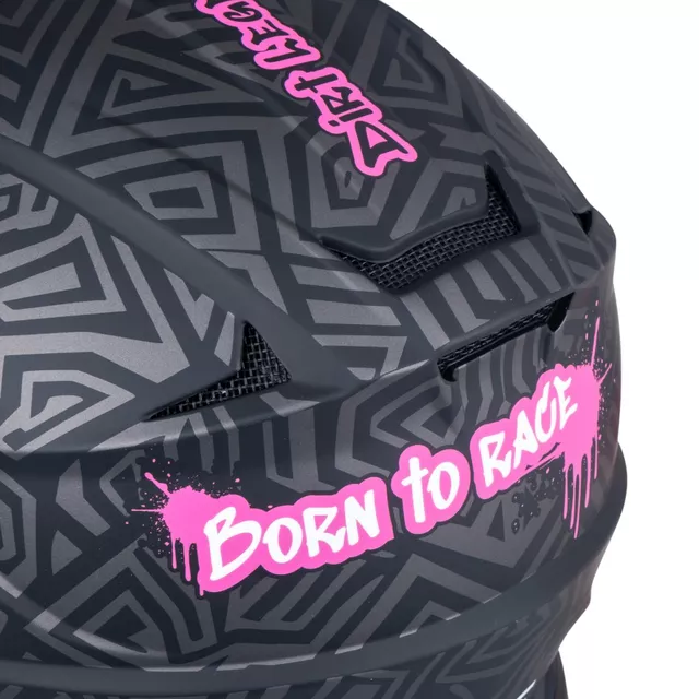 Downhill sisak W-TEC Richpike, aerodinamikus forma, 14 szellőzőnyílás, dupla D-gyűrűk - Zöld & Kék Őrület