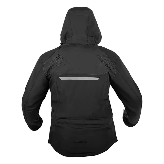 Férfi softshell motoros kabát W-TEC Annorack, AirVent szellőzés, visionight fényvisszaverő elemek, kivehető CE-védők - fekete
