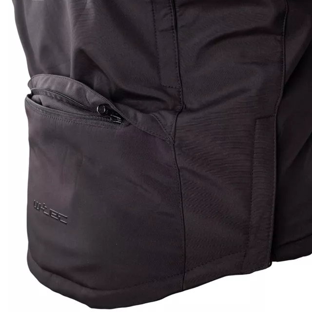 Férfi softshell motoros kabát W-TEC Annorack, AirVent szellőzés, visionight fényvisszaverő elemek, kivehető CE-védők - fekete