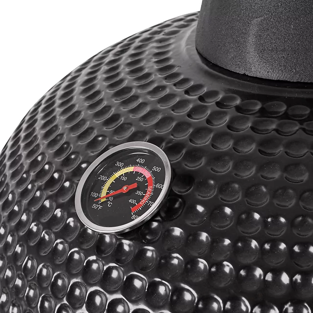 Kerámia kamado grill inSPORTline Pyrexo 21", kerámia belső héj, tartós hőteljesítmény, beépített hőmérő, hatékony szén-fogyasztás