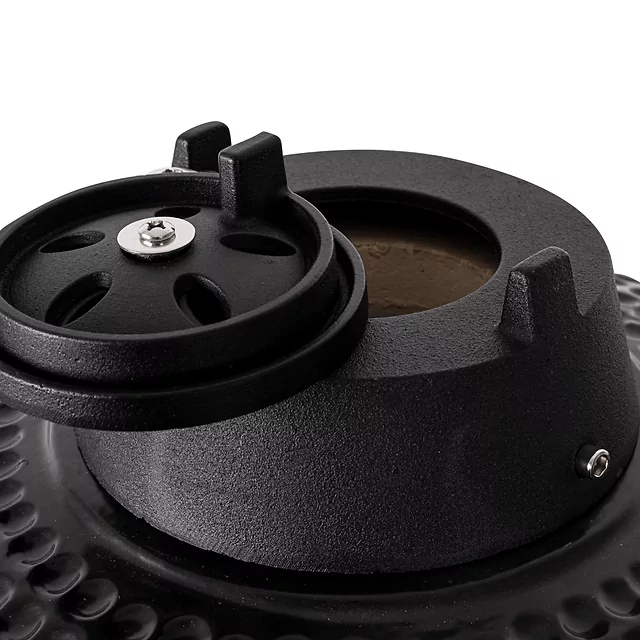 Kerámia kamado grill inSPORTline Pyrexo 21", kerámia belső héj, tartós hőteljesítmény, beépített hőmérő, hatékony szén-fogyasztás