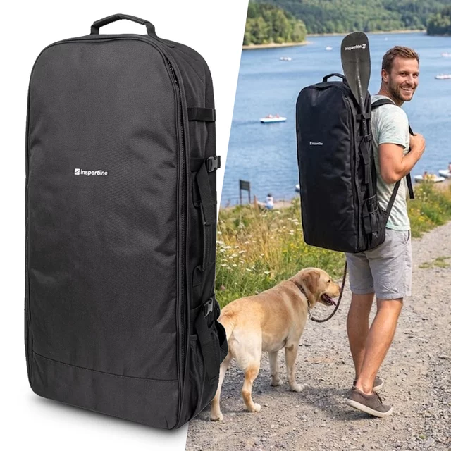 Paddleboard hátizsák inSPORTline WaveMate Bag, párnázott vállpántok, strapabíró anyag, szellőzőnyílások, két kompressziós heveder