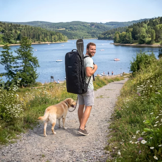 Paddleboard hátizsák inSPORTline WaveMate Bag, párnázott vállpántok, strapabíró anyag, szellőzőnyílások, két kompressziós heveder