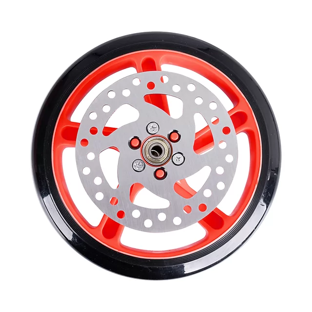 Pótkerék féktárcsával Discola rollerre 200x40mm - piros - piros