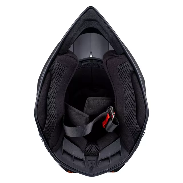 Motocross sisak W-TEC Black Heart Harzdorf, szellőzőnyílások, mosható párnázás, ECE R-22.06 jóváhagyás - fekete