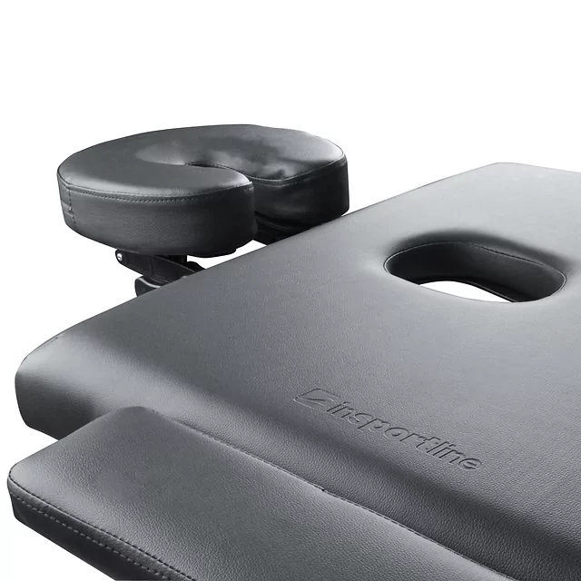 Masszázságy inSPORTline Orashi 186x60x62,5-85,5 cm 2 részes fa, olaj- és vízálló műbőr, bükkfa szerkezet, állítható fejtámla, levehető kartámaszok - fekete