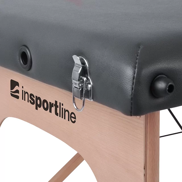 Masszázságy inSPORTline Orashi 186x60x62,5-85,5 cm 2 részes fa, olaj- és vízálló műbőr, bükkfa szerkezet, állítható fejtámla, levehető kartámaszok - fekete