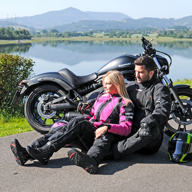 Női softshell motoros kabát W-TEC Alenalla - fekete-rózsaszín
