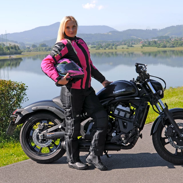 Női softshell motoros kabát W-TEC Alenalla - fekete-rózsaszín
