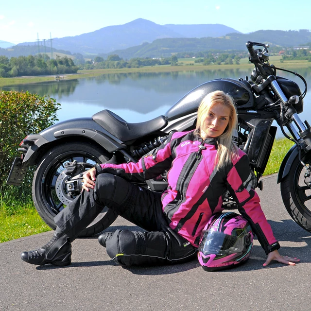 Női softshell motoros kabát W-TEC Alenalla - fekete-rózsaszín